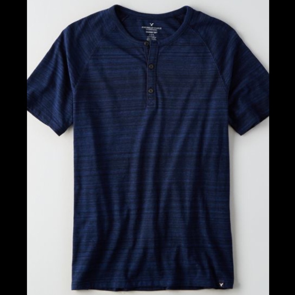 American Eagle Outfitters Men's Deep Blue Polo